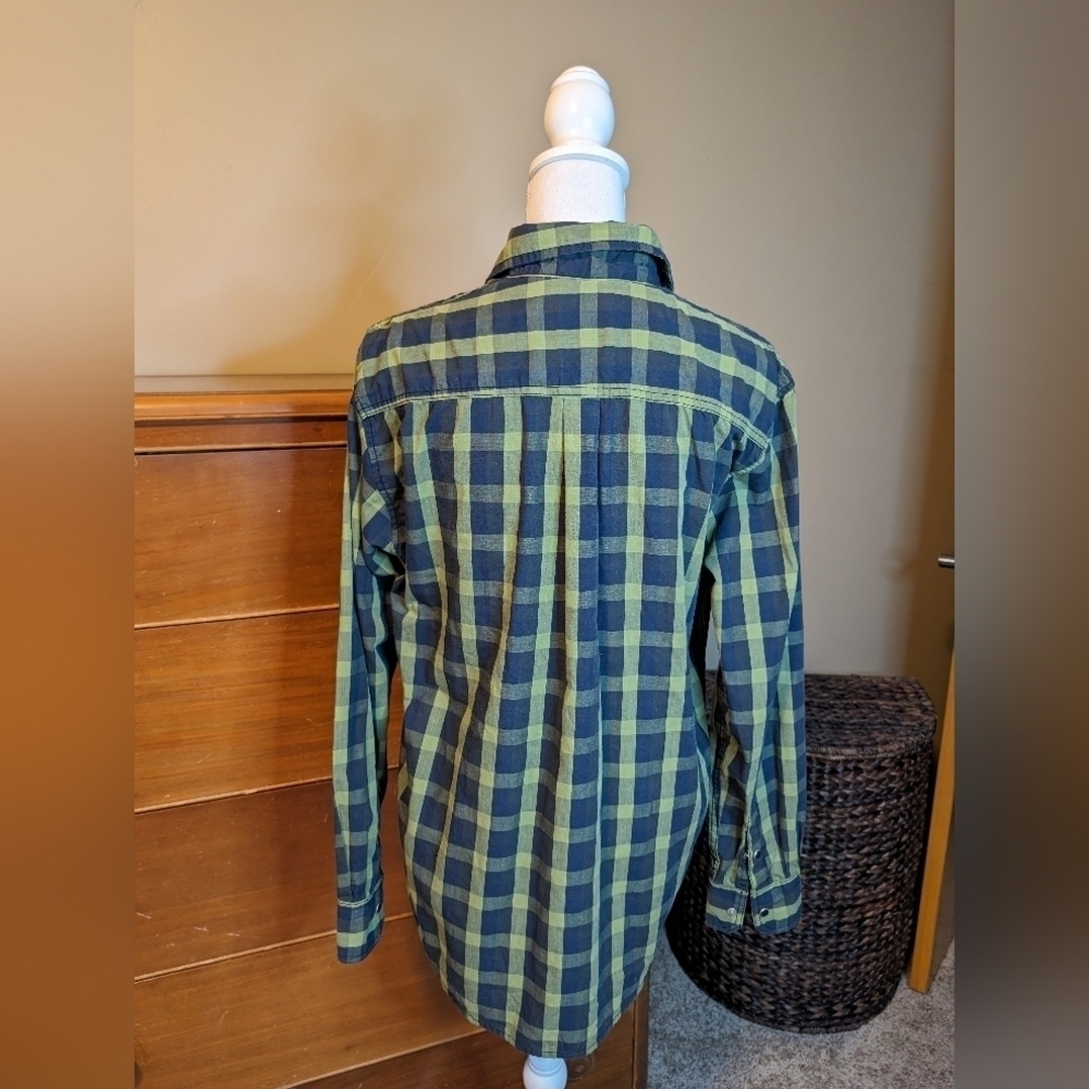 Realtree Button Up Snaps Long Sleeve Lightweight Plaid Shirt Mens Medium - Picture 5 of 10